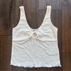 Cotton On White Lace Keyhole Tank Top